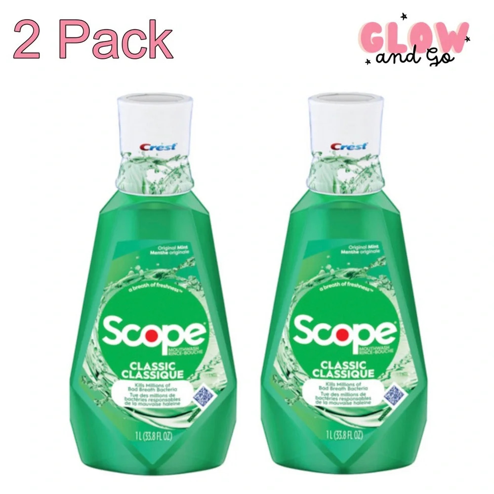 (2 Pack) Scope Classic Anticavity Mouthwash Original Mint 33.8 fl oz